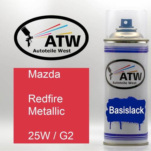 Mazda, Redfire Metallic, 25W / G2: 400ml Sprühdose, von ATW Autoteile West.